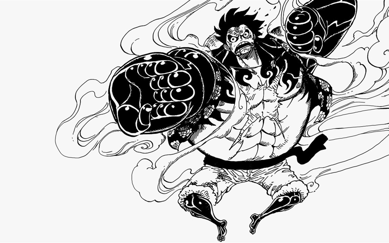 《海贼王》黑白漫画桌面壁纸下载高清大图预览1280x800_卡通动漫下载_